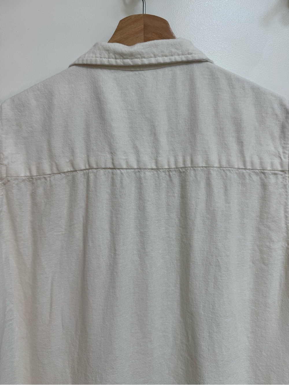 We Wore What Linen Blend Button Down Short Sleeve Blouse Top Women Medium White - Picture 7 of 12